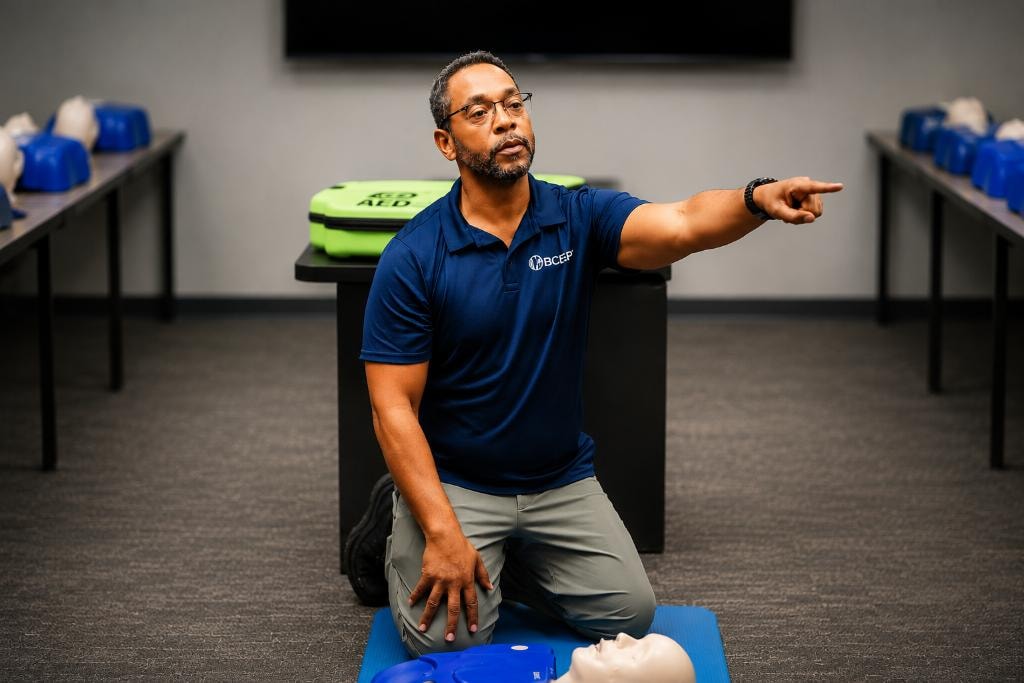 CPR and AED training class in session